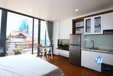 Bright studio with nice balcony for rent in Kim Ma street, Ba Dinh